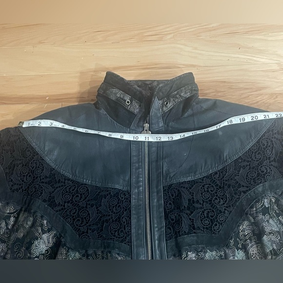 Vintage Patchwork Leather & Lace Jacket - Picture 15 of 16